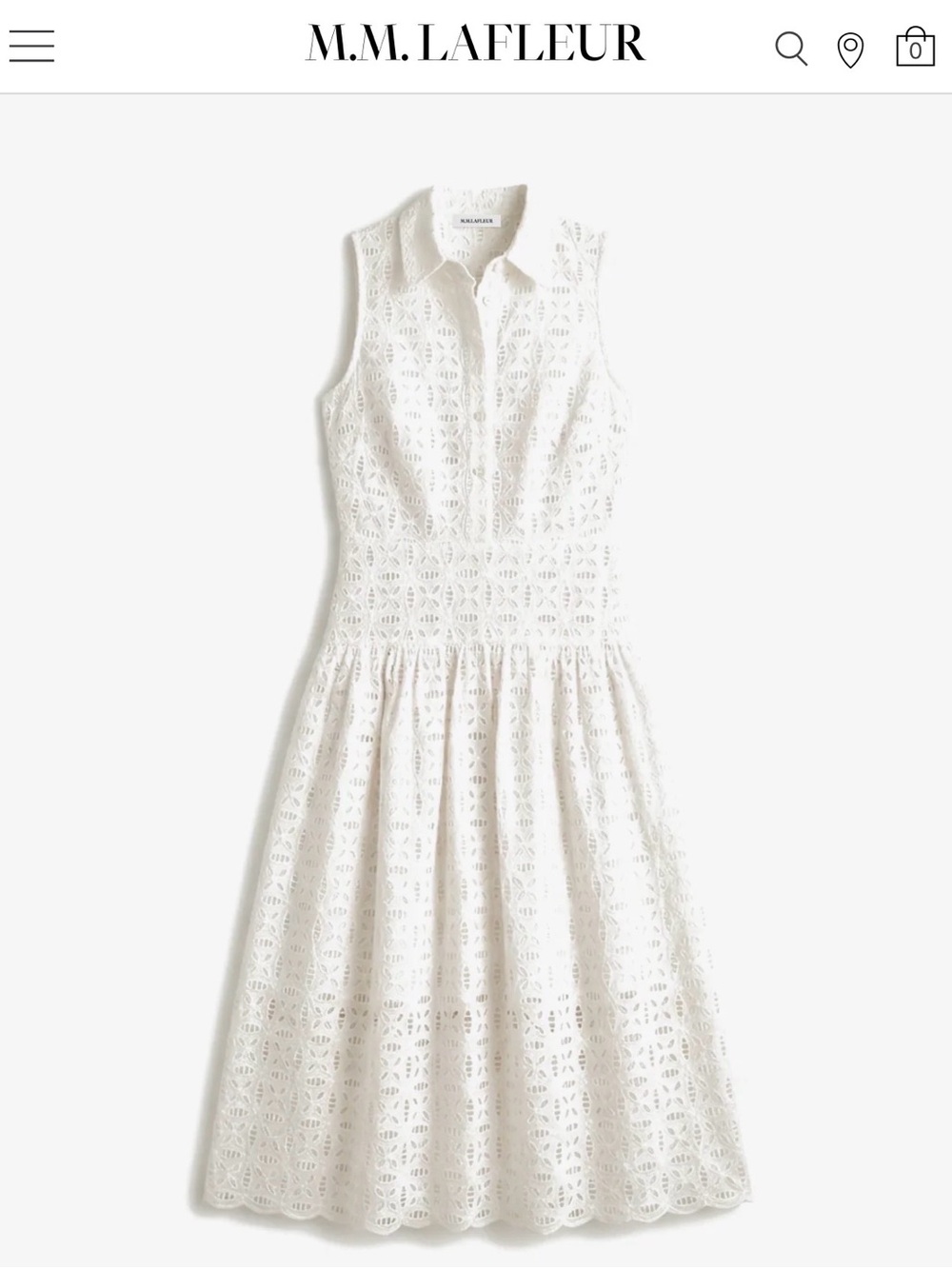 MM.LaFleur White Sleeveless Eyelet Midi Dress - Picture 7 of 7